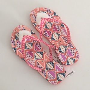 Vera Bradley Go Fish Coral Flip Flops